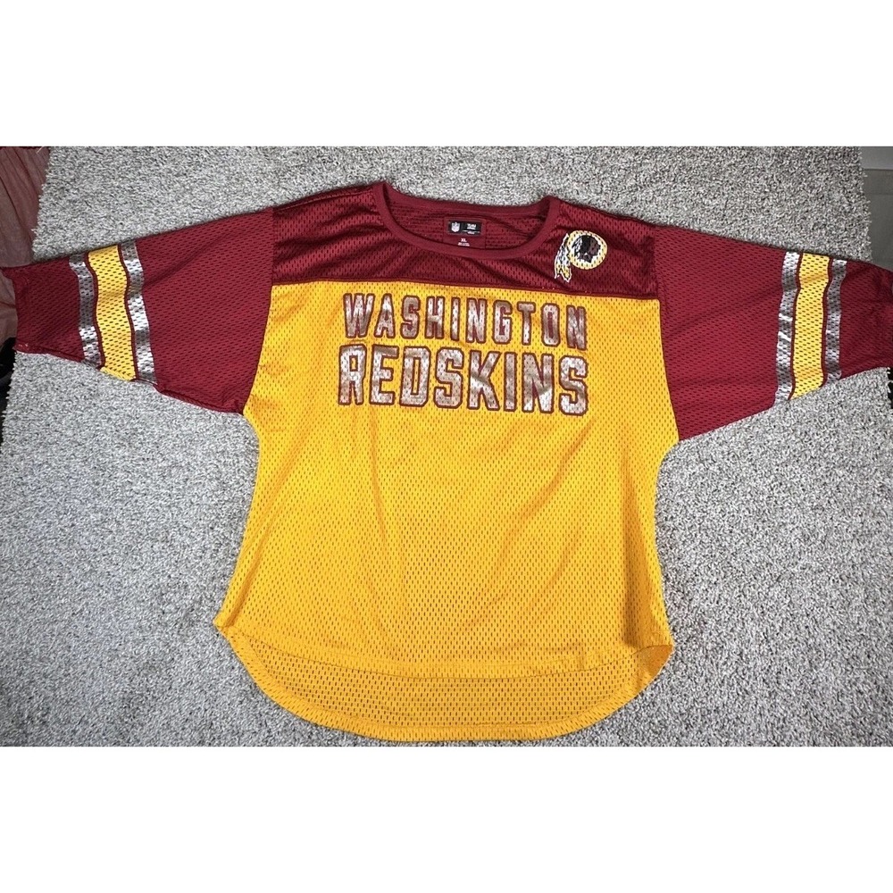 NFL Team Apparel Women's Washington Redskins Jersey Size XL Red Yellow Logo
